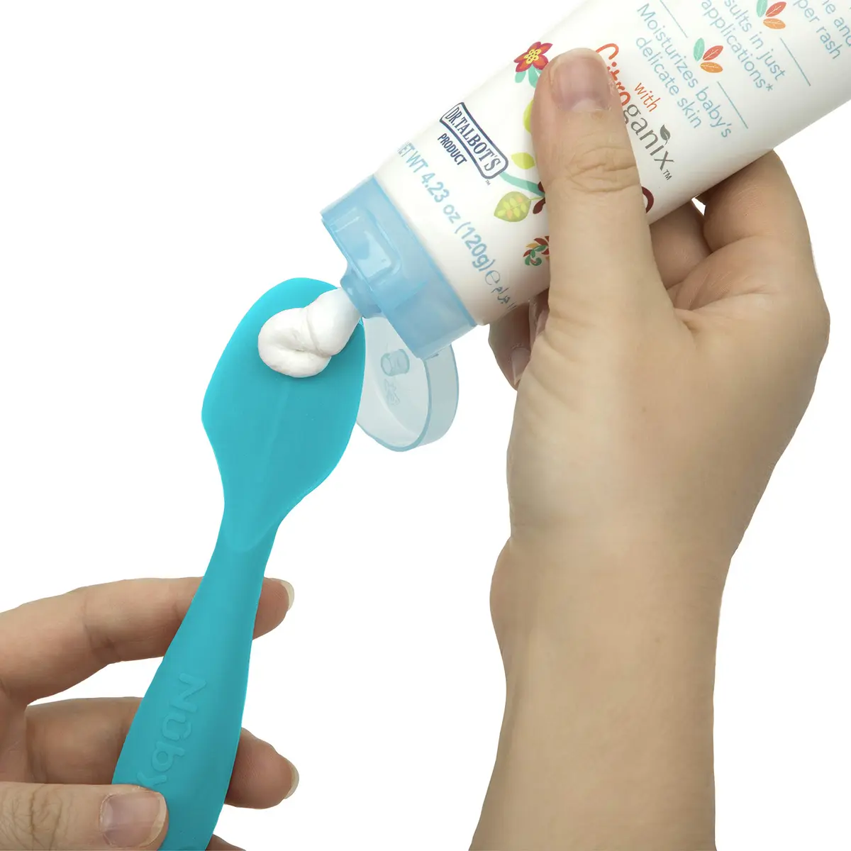 Dr. Talbot's Silicone Diaper Cream Brush with Suction Base, Aqua | Gentle, Mess-Free Application for Baby Skin - view 2