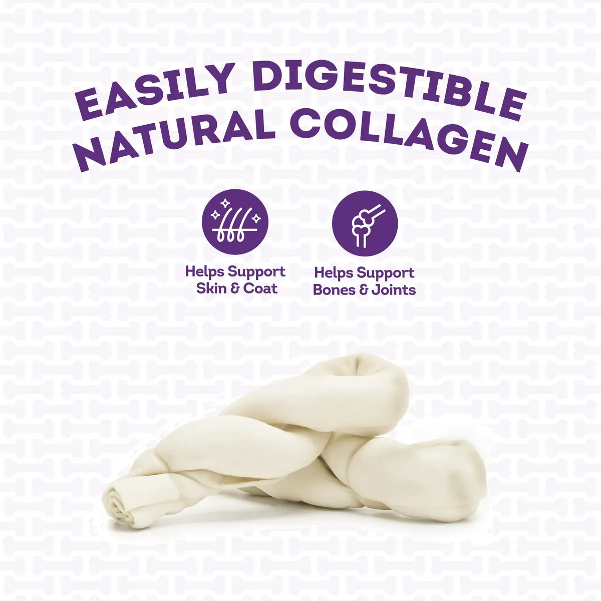 Treatly Collagen Twist Dog Chew Treats 6-7" Natural Flavor | USA Sourced Chew for Medium Dogs - view 7
