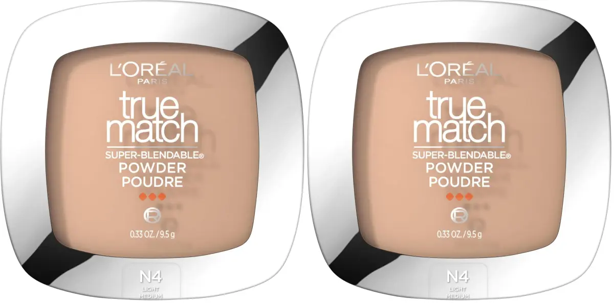 L'Oreal Paris True Match N4 Light Medium Super Blendable Oil-Free Powder Foundation (2 Pack) - main product image