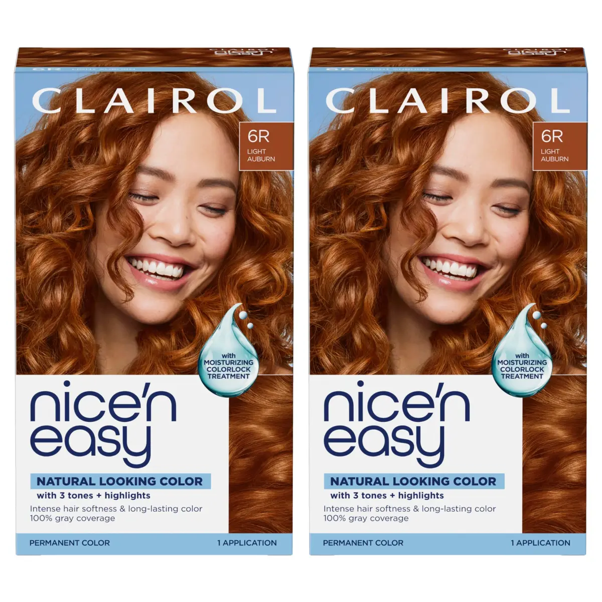 Clairol Nice'n Easy Permanent Hair Dye 6R Light Auburn, 6.26 Fl Oz (Pack of 2) - main product image