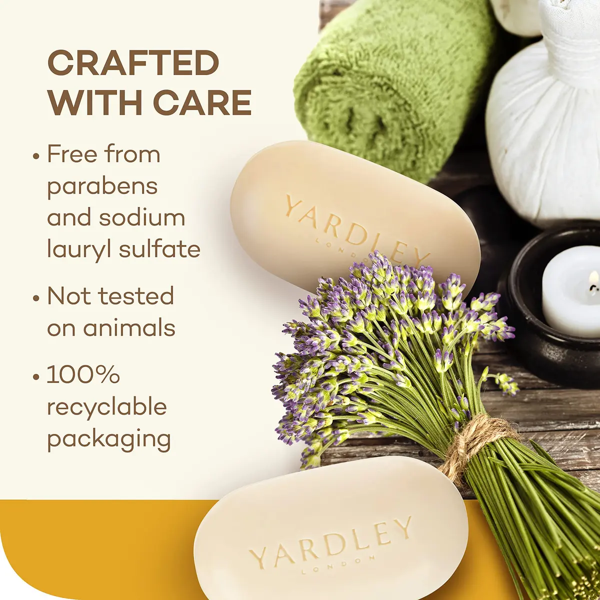 Yardley Lemon Verbena Moisturizing Bath Bar 4oz Pack of 3 | Natural Shea & Citrus Oil - view 5