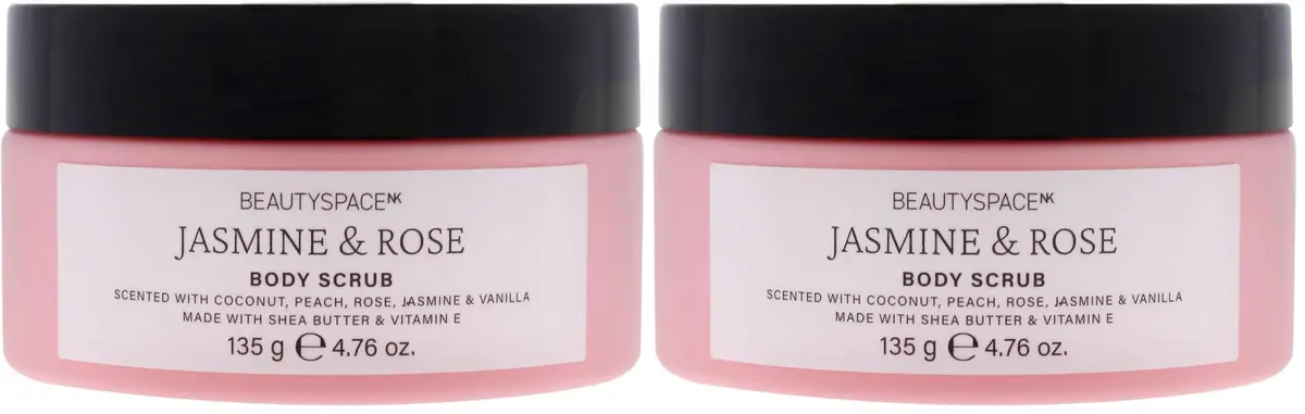 BEAUTYSPACE Jasmine & Rose Exfoliating Body Scrub 4.76 oz | Hydrating, Nourishing, Gentle Exfoliation for All Skin Types - main product image
