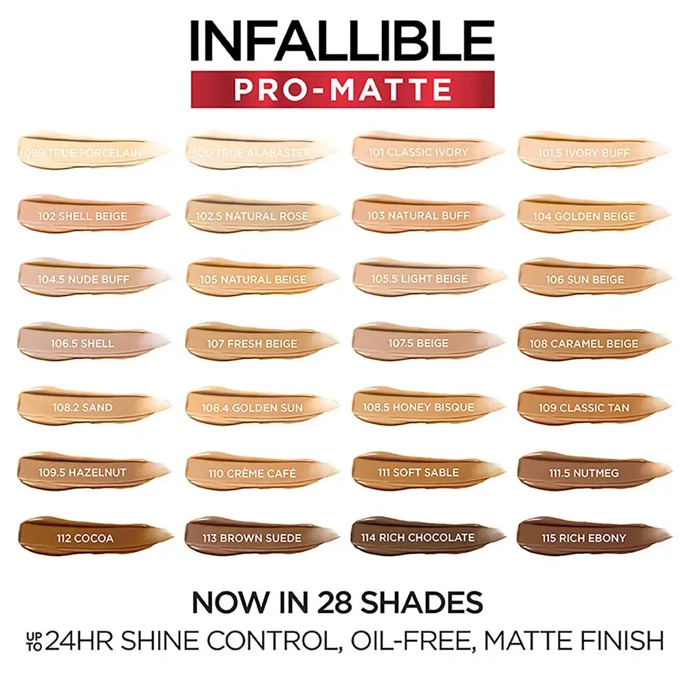 L'Oreal Paris Infallible Pro-Matte Foundation Hazelnut Beige 59.15ml (2 fl oz) | 24-Hour Demi-Matte Finish - view 4