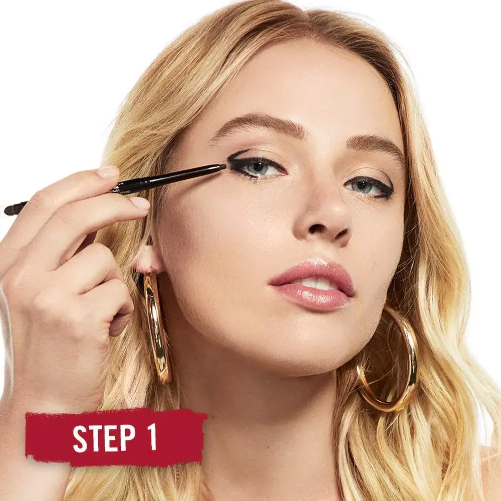 Rimmel London Exaggerate Waterproof Eye Definer Pencil, Blackest Black | 0.36g (0.01oz) Pack of 2 - view 4