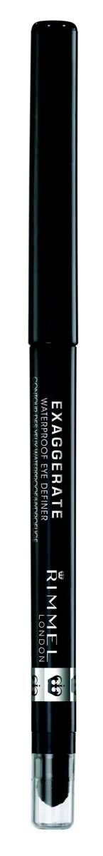 Rimmel London Exaggerate Waterproof Eye Definer Pencil, Blackest Black | 0.36g (0.01oz) Pack of 2 - view 2