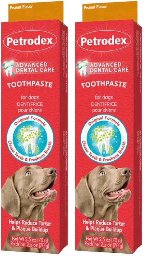 Petrodex Enzymatic Dog Toothpaste Peanut Flavor 142g (5oz Pack of 2) | Fights Bad Breath & Reduces Plaque - main product image