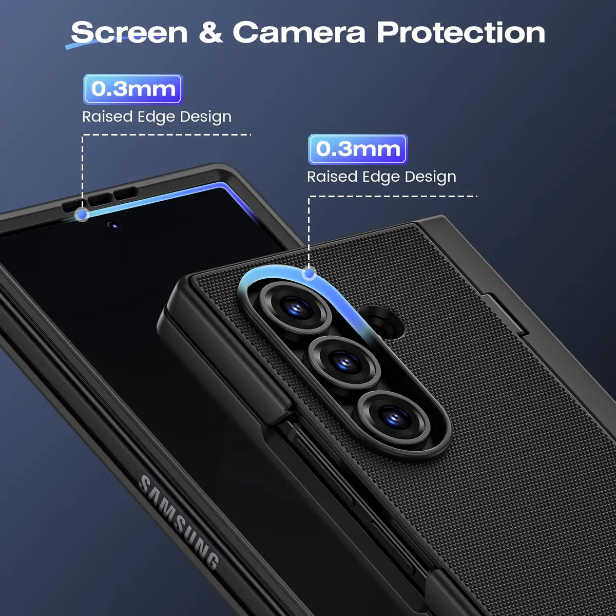 Ruky Black Case for Samsung Galaxy Z Fold 7 with Privacy Screen Protector & Kickstand | Fits 2025 Model - view 8