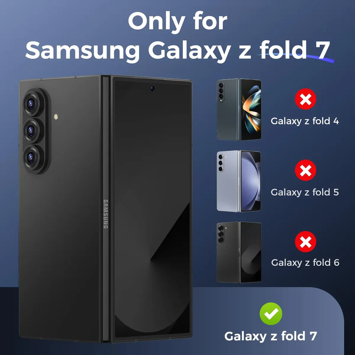 Ruky Black Case for Samsung Galaxy Z Fold 7 with Privacy Screen Protector & Kickstand | Fits 2025 Model - view 2