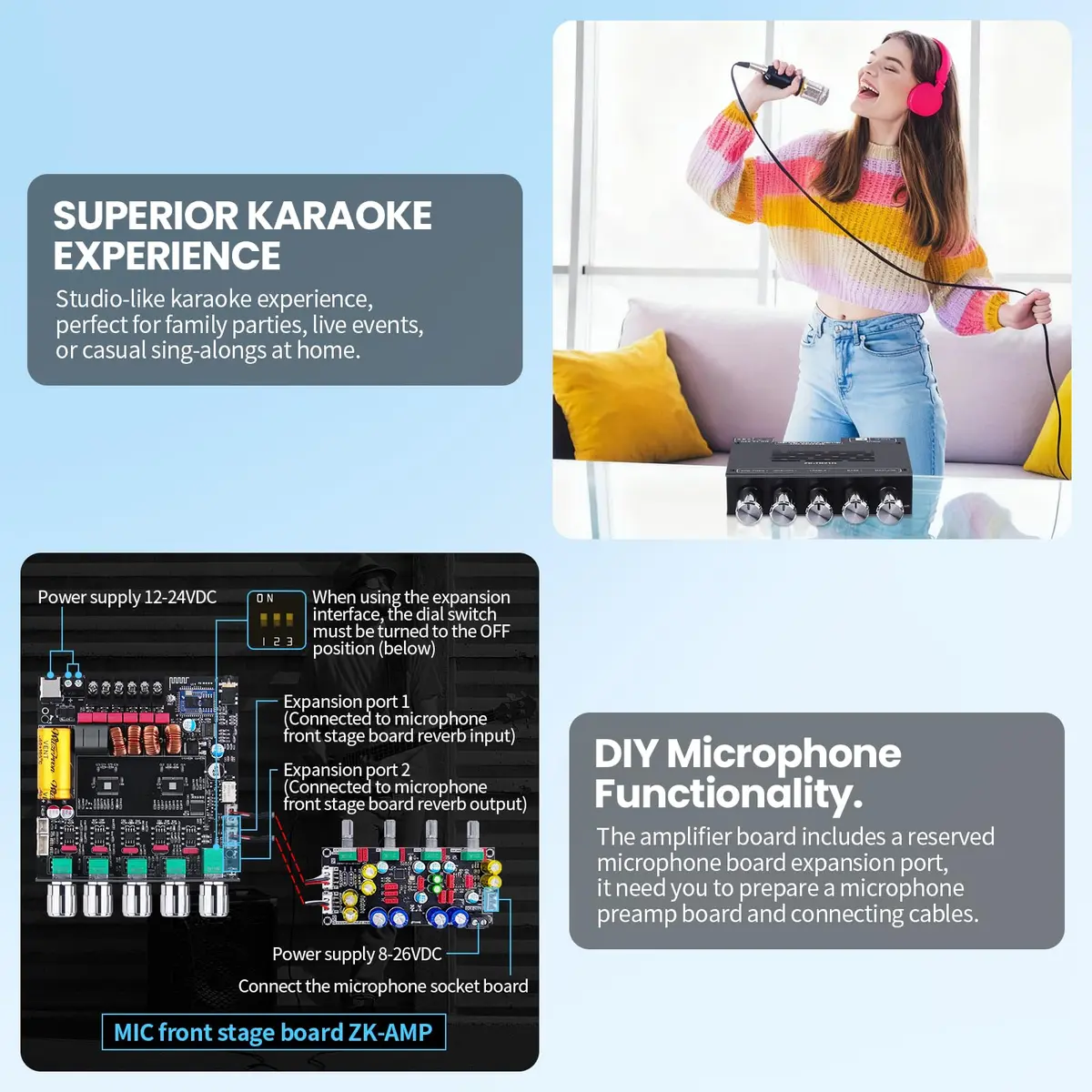 ARRAROWN ZK-TB21Q Bluetooth 5.1 HiFi Audio Amplifier Board 50W*2+100W | Support for DIY Audio Projects - view 5