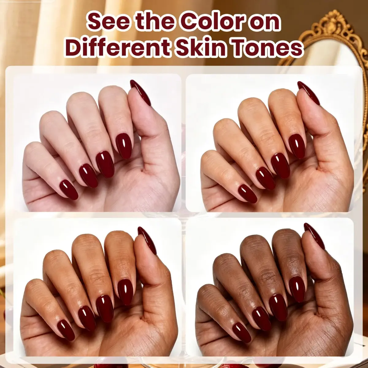 Beetles Gel Polish Ruby Cherry Burgundy Dark Red Gel Nail Polish 9ml (0.3 Fl Oz) | Fall Limited Color, Long-Lasting Glossy Finish - view 6