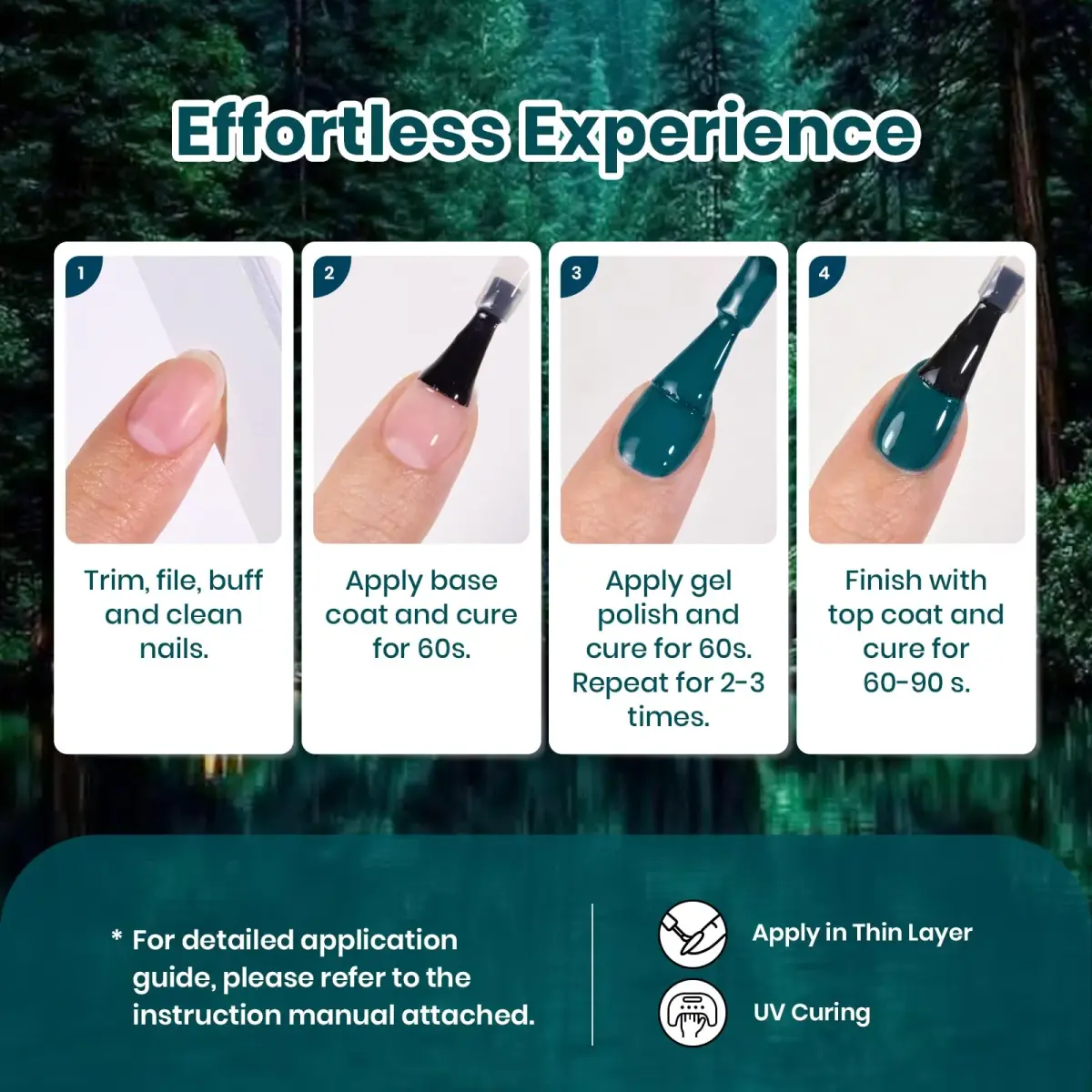Beetles Dark Teal Gel Polish 9ml (0.3 Fl Oz) | Fall Nails, Long-Lasting Chip-Resistant Gel - view 7