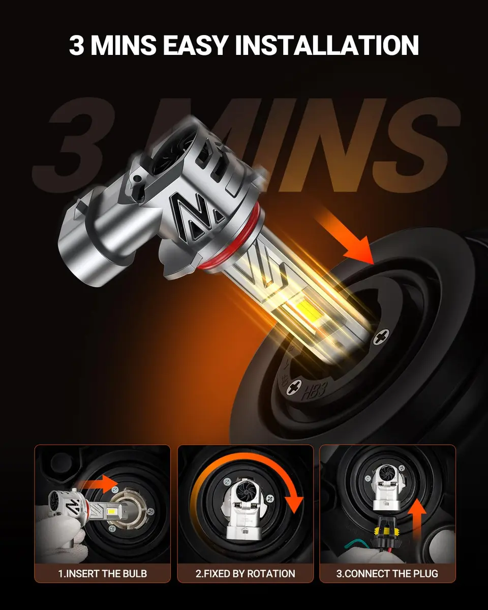 SEALIGHT 9005/HB3 LED Headlight Bulbs 6500K Cool White 2-Pack | 1200% Brighter with Fan & IP68 Waterproof - view 4