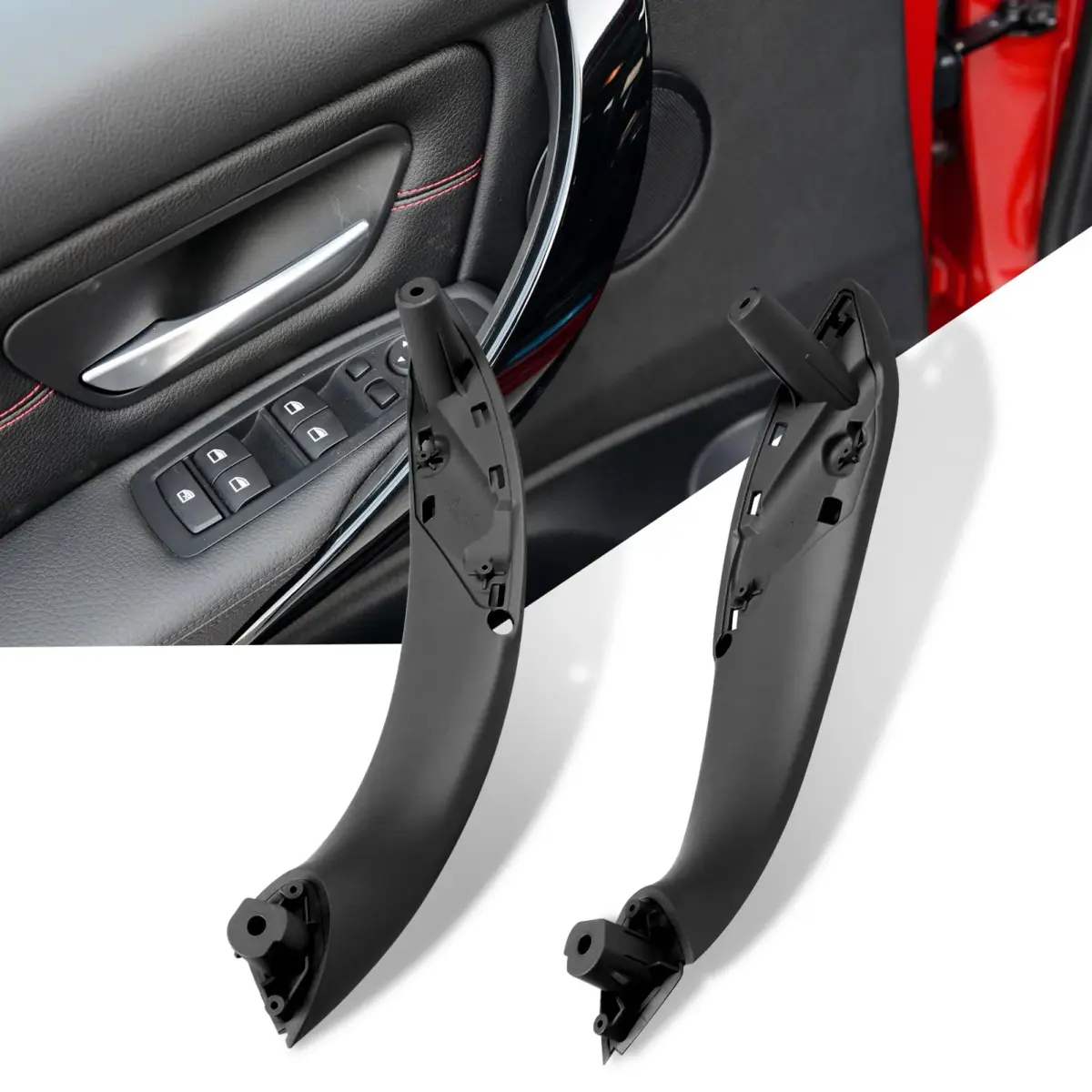 Jaronx Black Left & Right Front Door Handle Set for BMW 3 Series & 4 Series (2 Pieces) - main product image