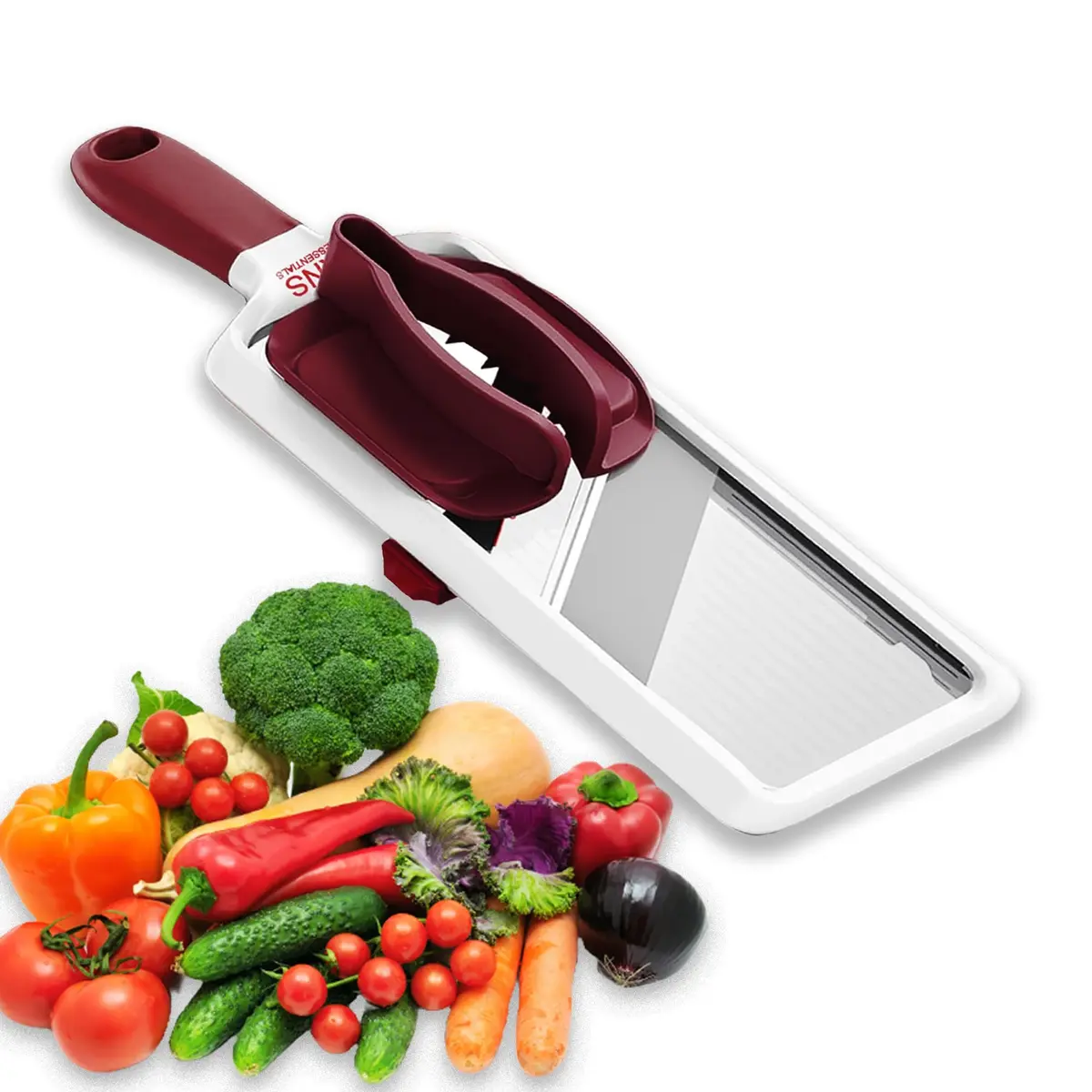 KNS ESSENTIALS Mandoline Slicer – Adjustable Stainless Steel Blades, with Comfort Grip – Vegetable Slicer for Small to Medium sized Cucumber, Onion, Potato - view 8