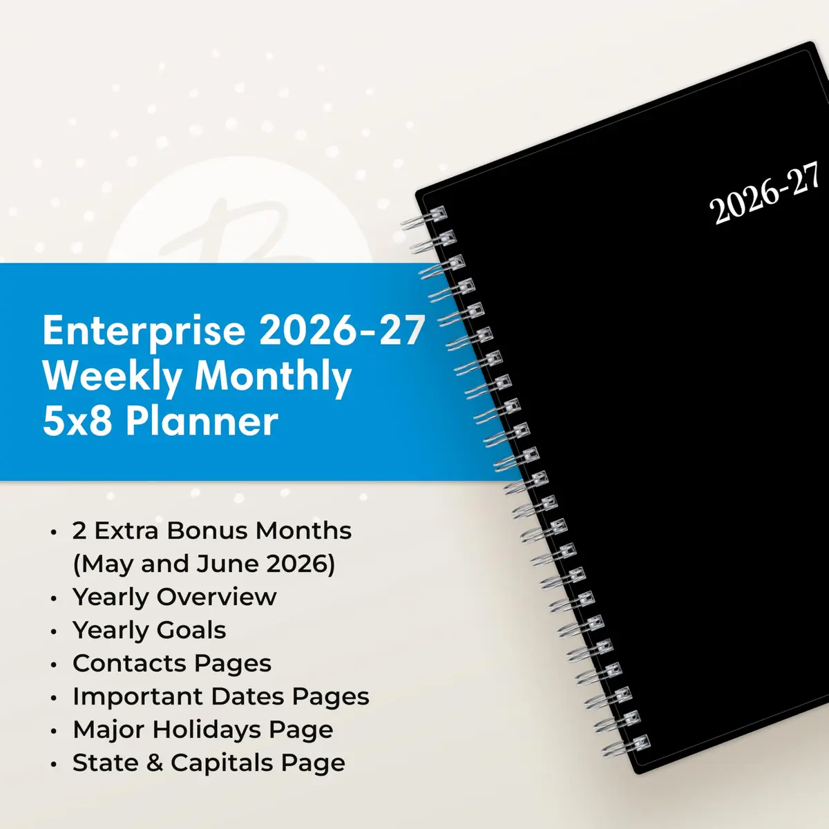 Blue Sky 2026-2027 Weekly & Monthly Academic Planner, 5" x 8" (12.7cm x 20.3cm) | Enterprise Collection - view 9