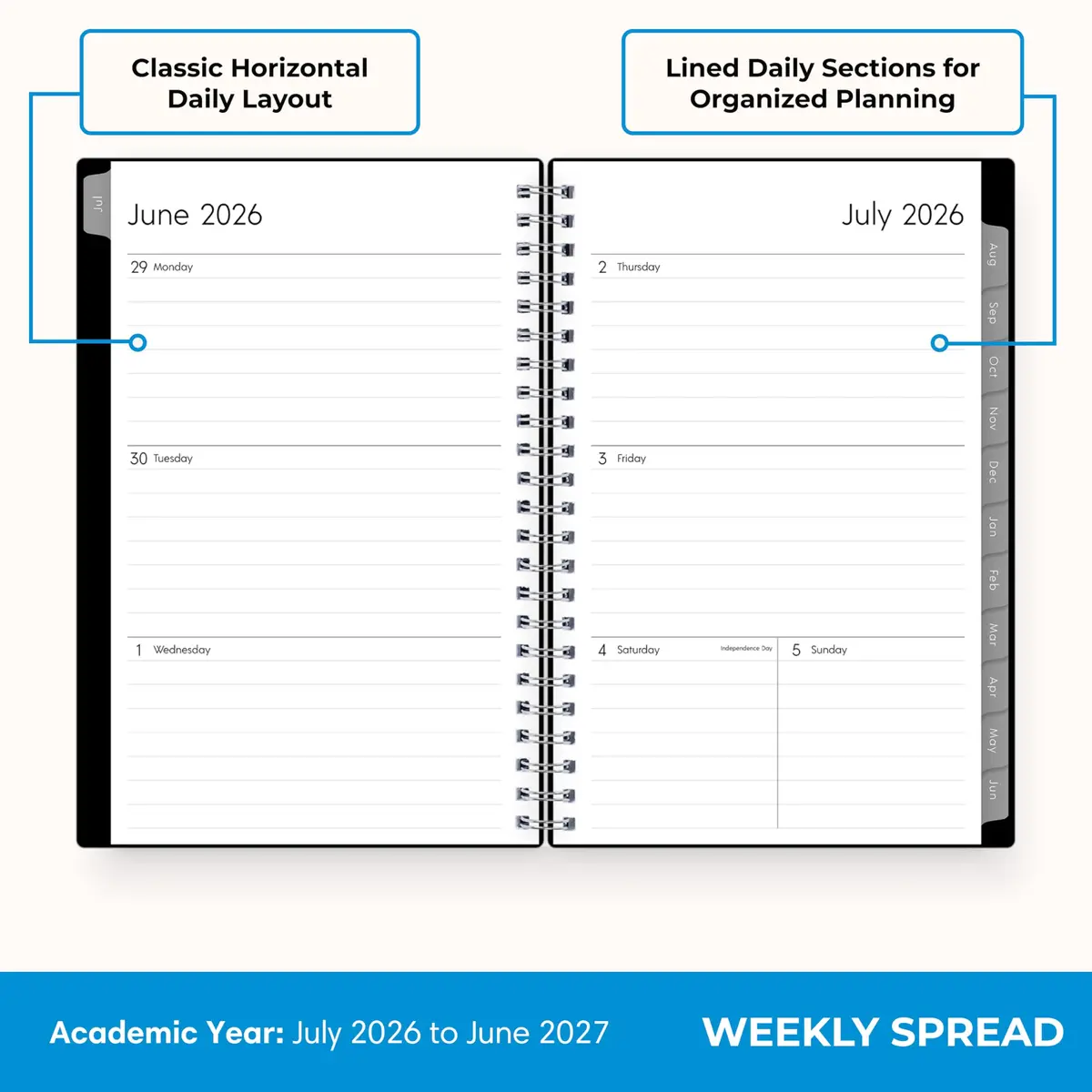 Blue Sky 2026-2027 Weekly & Monthly Academic Planner, 5" x 8" (12.7cm x 20.3cm) | Enterprise Collection - view 3