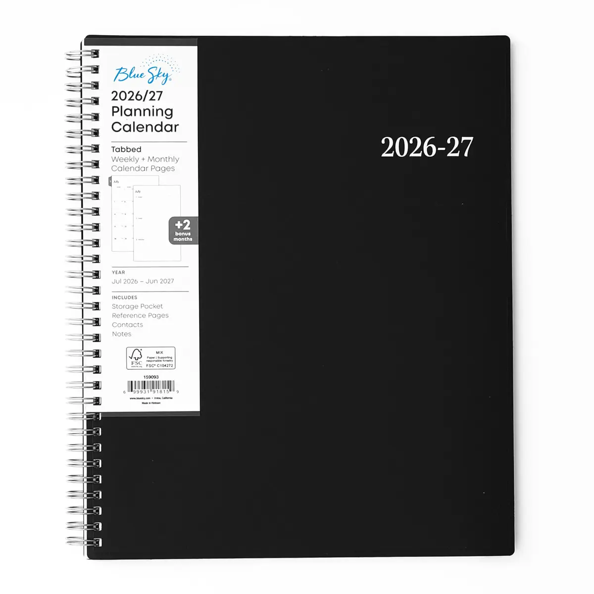 Blue Sky Enterprise Academic Planner 2026-2027 21.6 x 27.9 cm (8.5"x11") | Professional Planning with Laminated Tabs - main product image