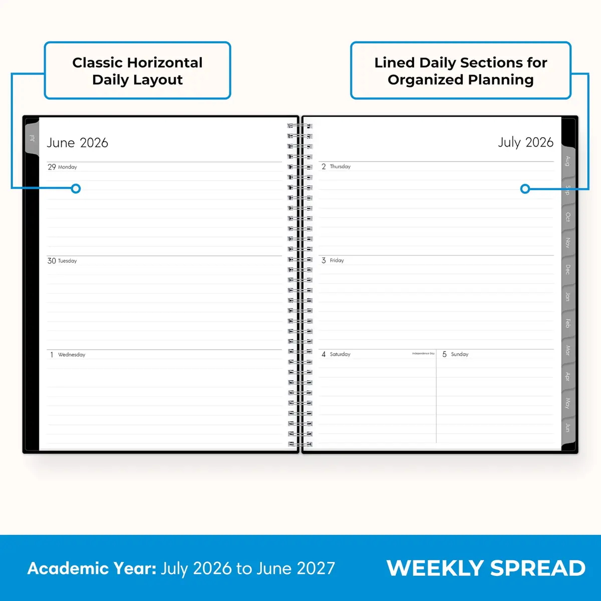 Blue Sky Enterprise Academic Planner 2026-2027 21.6 x 27.9 cm (8.5"x11") | Professional Planning with Laminated Tabs - view 3