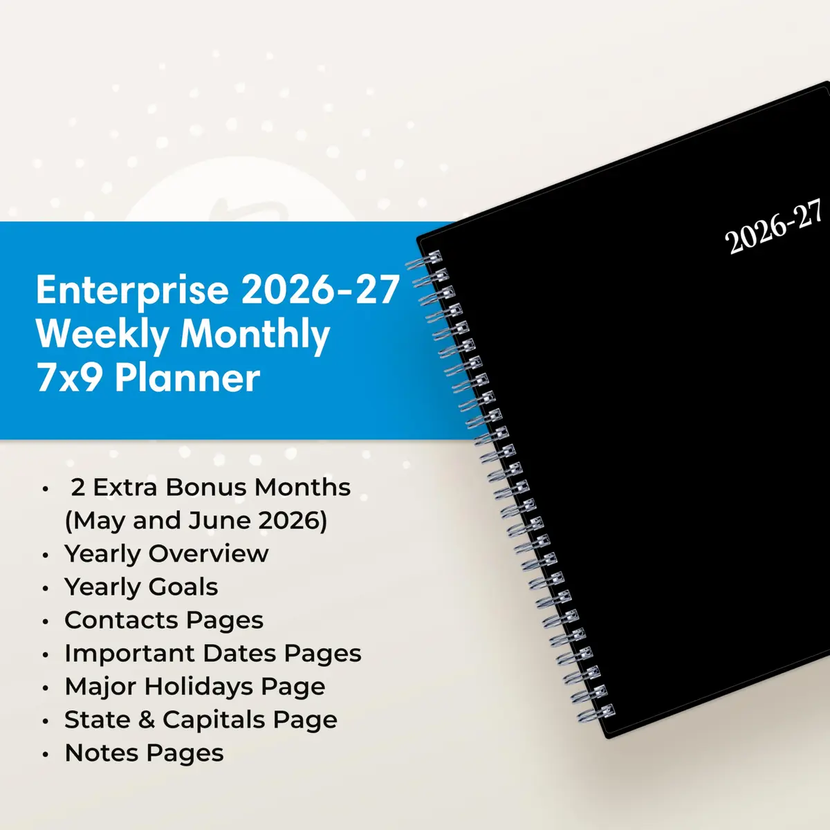 Blue Sky 2026-2027 Weekly & Monthly Academic Planner, 7"x9" (17.8cm x 22.9cm) | Professional Planning for Students & Office Use - view 9