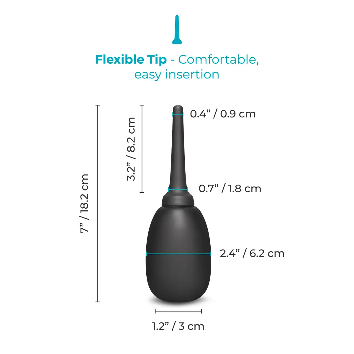 b-Vibe Classic Enema Anal Douche 150ml (5 fl oz) | Soft Cleansing Bulb for Intimate Hygiene - view 3