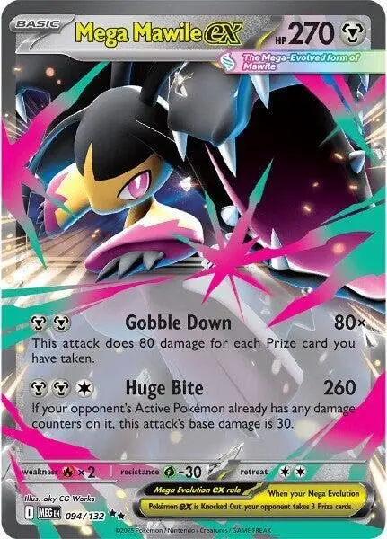 Pokémon Mega Mawile ex 094/132 ME01 | Double Rare Holographic Card (1.2 x 2 x 0.1 inches) - main product image