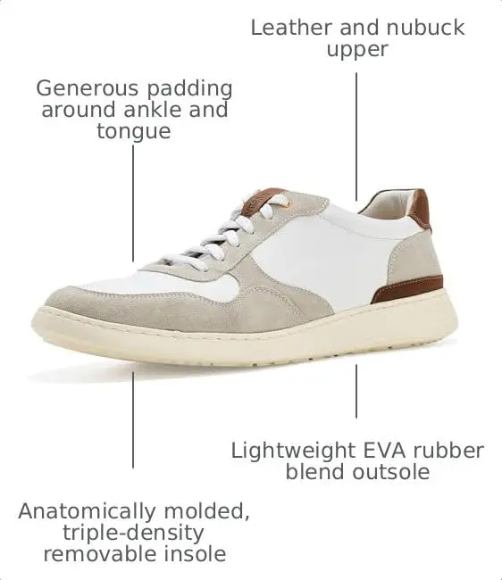 Samuel Hubbard Featherlight Napa Sneakers White Leather 11.5 Wide | Sporty, Lightweight & Versatile - view 4