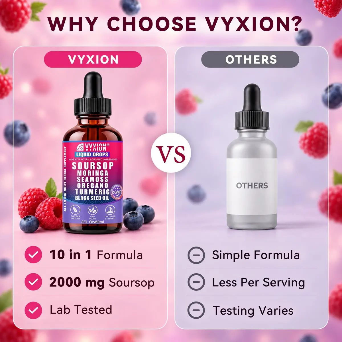 Vyxion Soursop Bitters Liquid Drops 2 Fl Oz | 10-in-1 Herbal Extracts for Overall Wellness - view 5