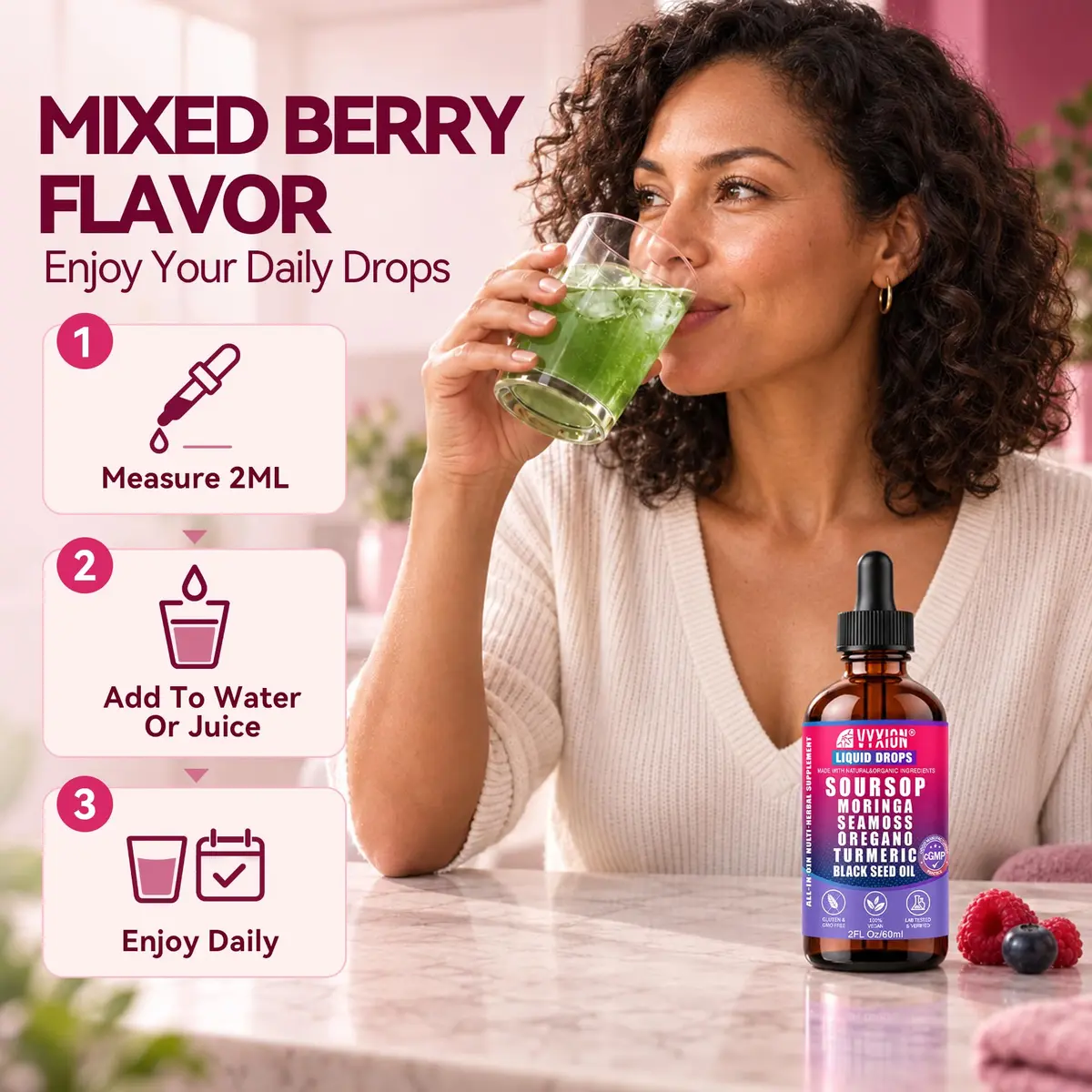 Vyxion Soursop Bitters Liquid Drops 2 Fl Oz | 10-in-1 Herbal Extracts for Overall Wellness - view 4