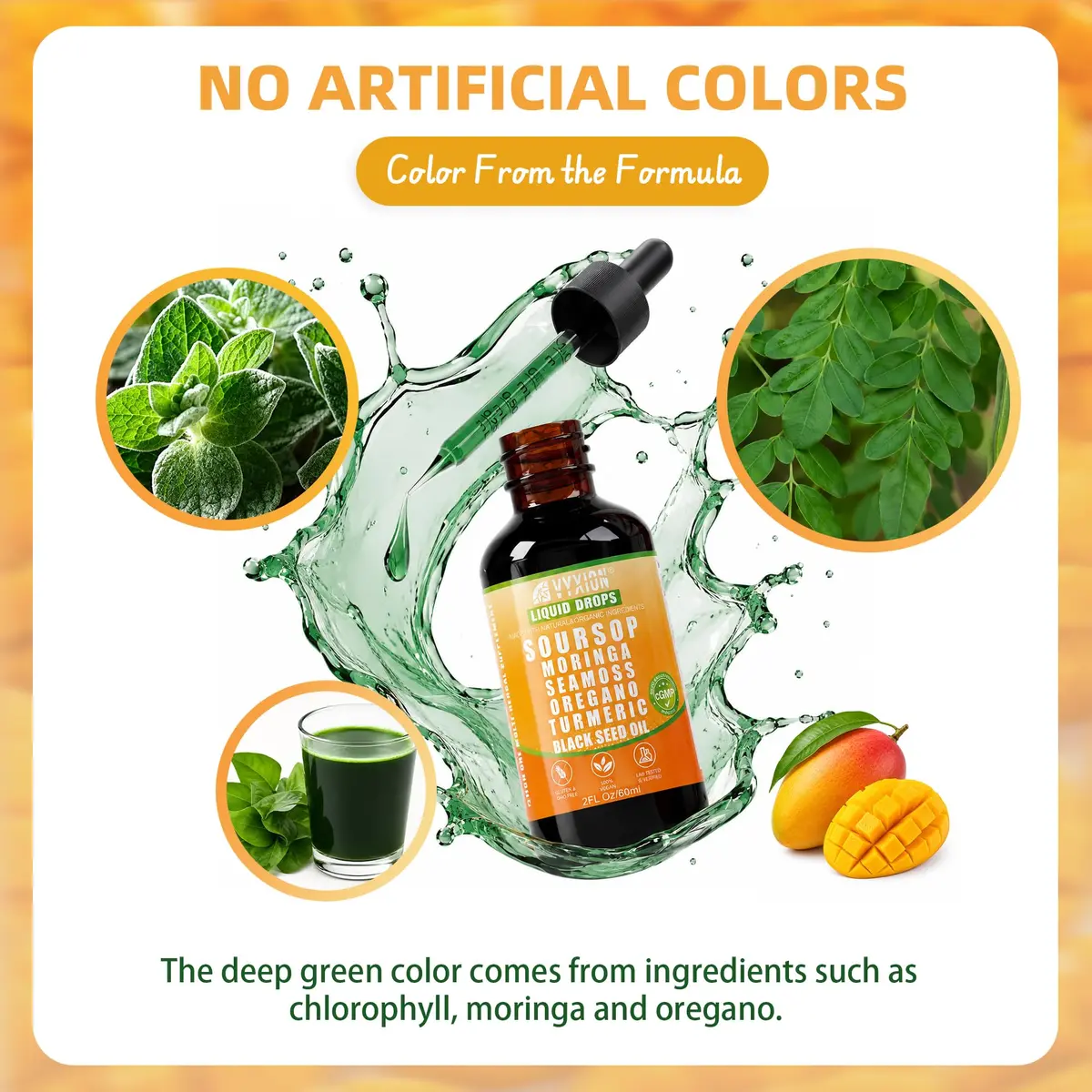 Vyxion Soursop Bitters Liquid Drops 2 Fl Oz Mango | 10-in-1 Herbal Extracts for Overall Wellness - view 4
