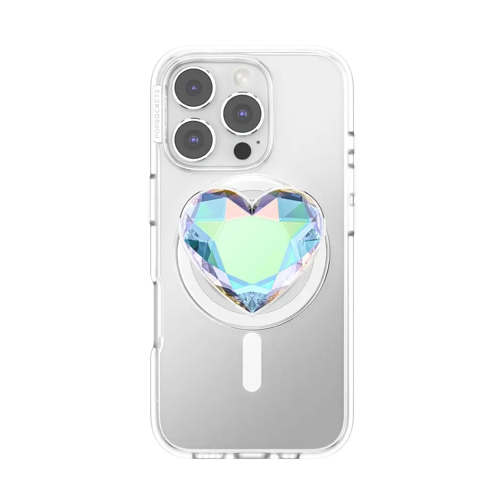 PopSockets Phone Grip for MagSafe Iridescent Dichroic Heart | Secure Magnetic Holder & Stand - view 2