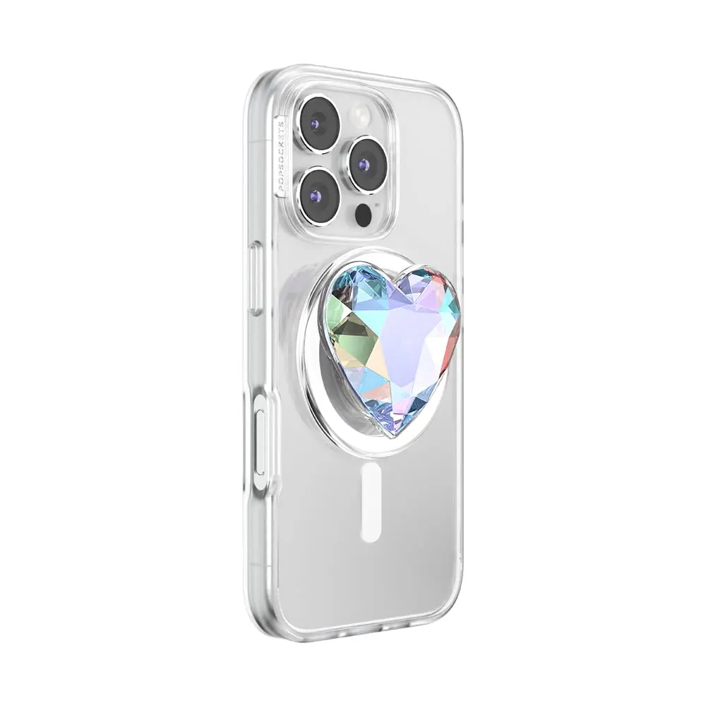 PopSockets Phone Grip for MagSafe Iridescent Dichroic Heart | Secure Magnetic Holder & Stand - view 3