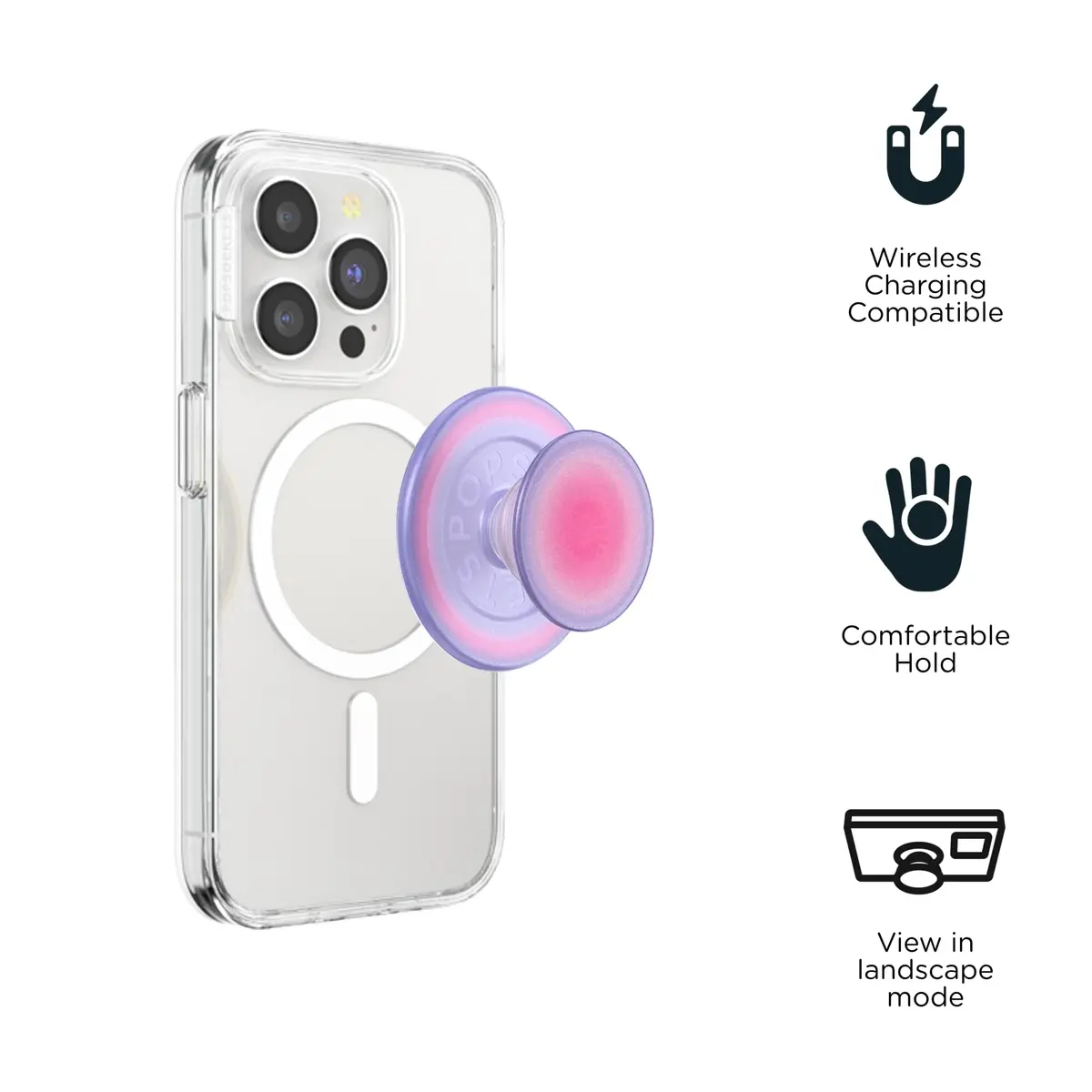 PopSockets Phone Grip for MagSafe | Magnetic Stand & Grip, Lavender, Compatible with iPhone 12+ - view 3