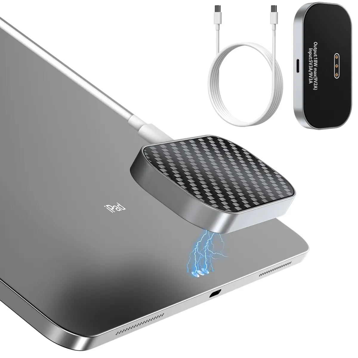 YACAISI Magnetic Wireless Charger for iPad Pro 12.9inch 3rd-6th Gen & iPad Air 13 M2/M3 | 18W Fast Charging - main product image