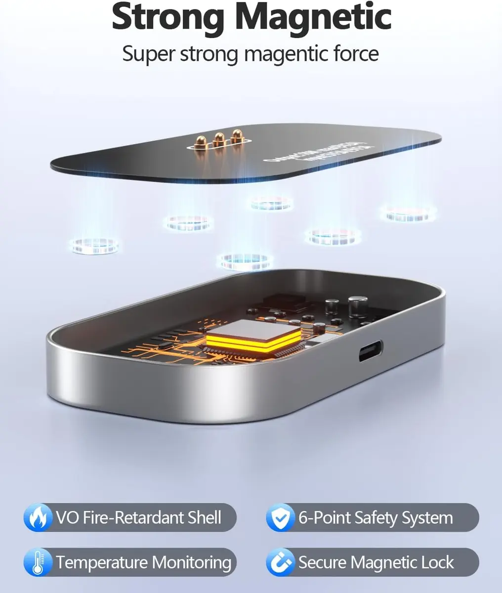 YACAISI Magnetic Wireless Charger for iPad Pro 12.9inch 3rd-6th Gen & iPad Air 13 M2/M3 | 18W Fast Charging - view 6