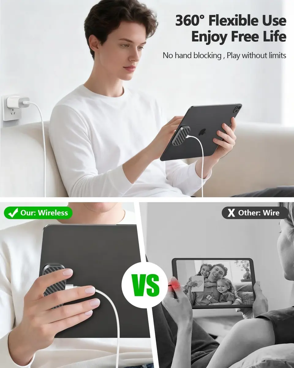 YACAISI Magnetic Wireless Charger for iPad Pro 12.9inch 3rd-6th Gen & iPad Air 13 M2/M3 | 18W Fast Charging - view 3