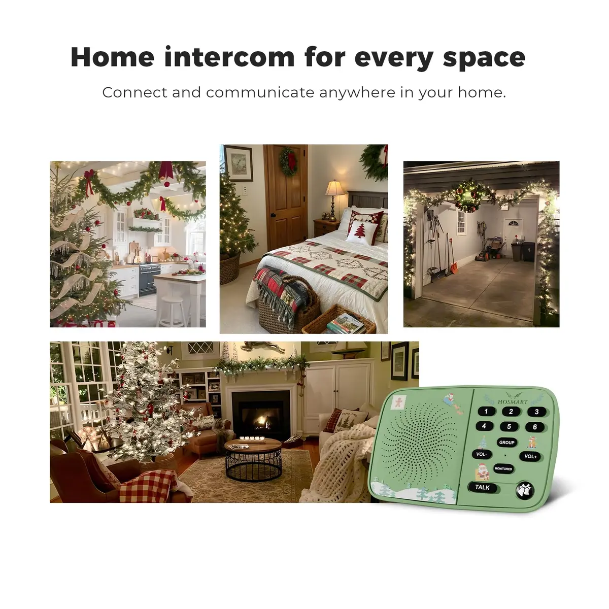 HOSMART UltraSpeak Wireless Intercom System with 4 Stations | Clear Sound & 1300 Ft Range for Home & Business - view 4