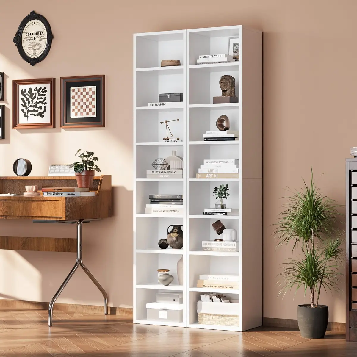MXV 71.5" Tall Narrow Bookshelf 8-Tier Cube Display Rack for Home Office - view 5