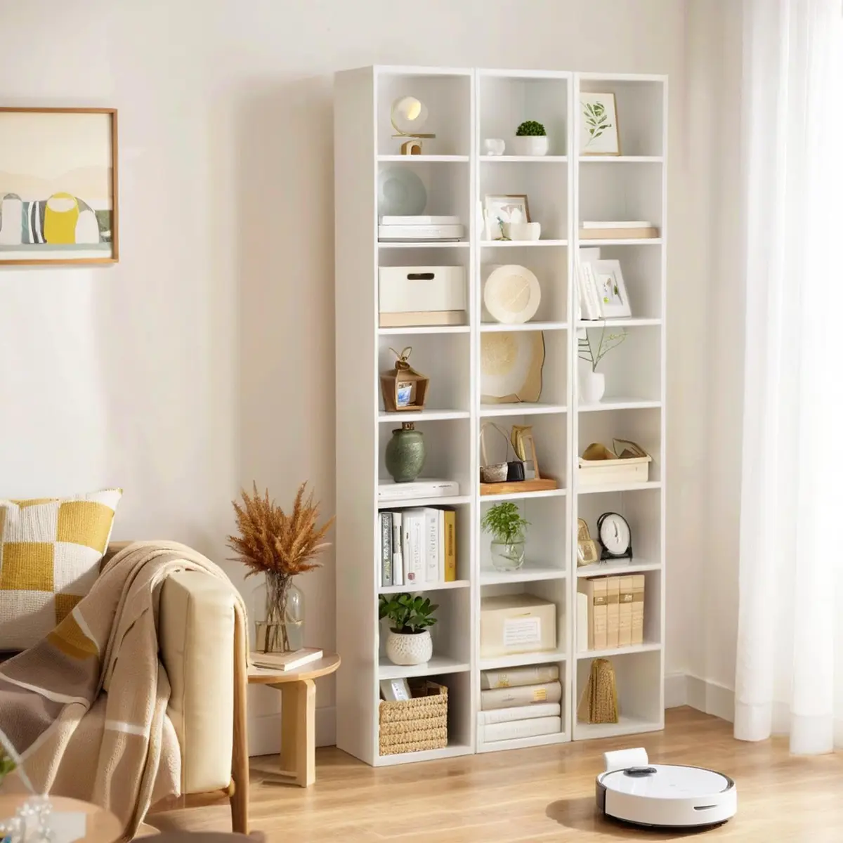 MXV 71.5" Tall Narrow Bookshelf 8-Tier Cube Display Rack for Home Office - view 3