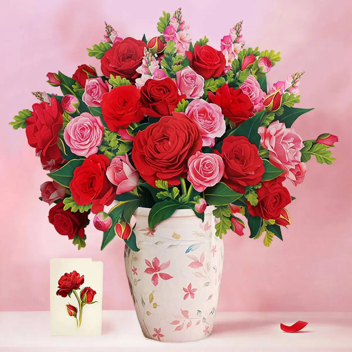 Freshcut Paper Grande Blooming Roses 3D Pop Up Card 52cm (20.5 Inch) | Anniversary, Valentine's Day, Mother's Day, Thank You, Gifts for Mom and Her - view 2