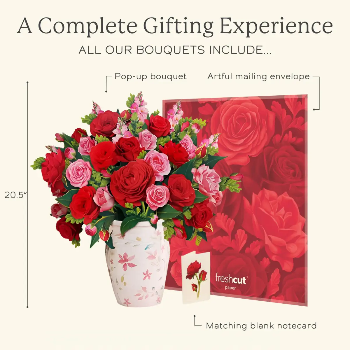 Freshcut Paper Grande Blooming Roses 3D Pop Up Card 52cm (20.5 Inch) | Anniversary, Valentine's Day, Mother's Day, Thank You, Gifts for Mom and Her - view 4