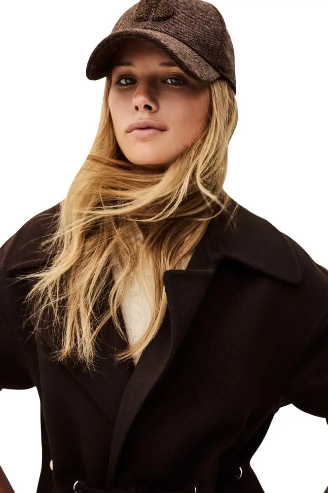 ba&sh Kate Coat, Chocolat, Size 3 | Long Wool Blend Coat with Tie Belt (70-120 chars) - view 3