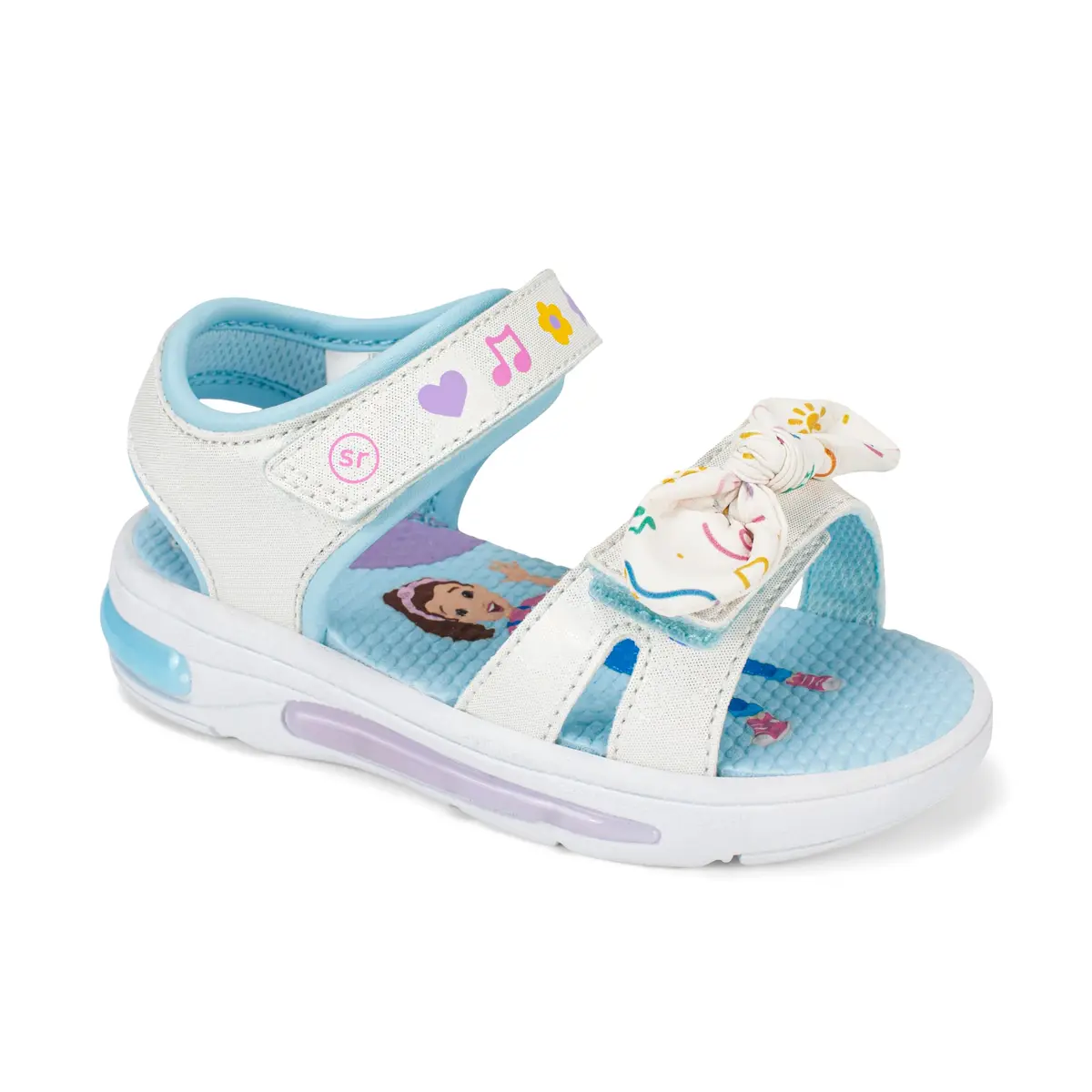 Ms Rachel x SR Light Up Bow Sandal White Toddler (1-4 Years) | Supportive, Sparkling & Easy Fit - view 2