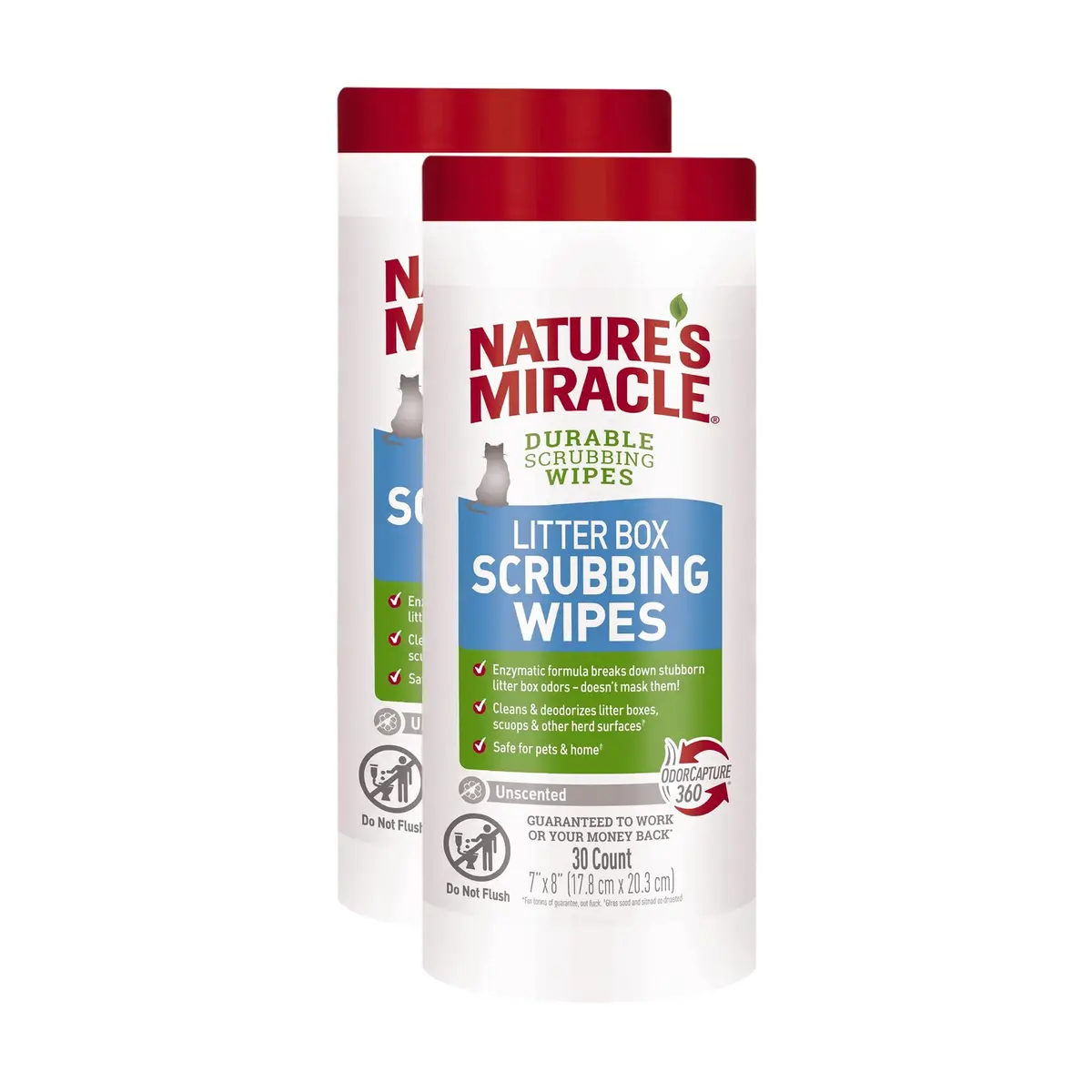 Nature’s Miracle Litter Box Scrubbing Wipes 30Ct Pack of 2 | Odor & Mess Breaker - main product image