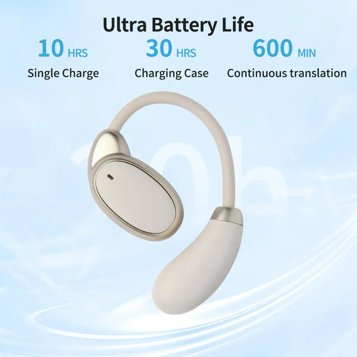 BeskooHome Two Way Language Translator Earbuds White | 150 Languages Real-time Translation for Travel, Business, Learning - view 5