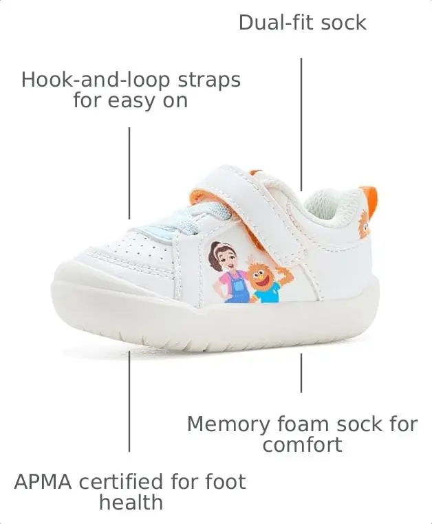 Ms Rachel x SR Where is Herbie Low-White-Width-M-080 Socks | APMA Certified, Memory Foam, Easy Fit (70-120 chars) - view 4