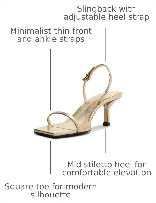 SCHUTZ Judith Slingback Sandal, 6.5 US | Silver Metallic Leather, Square Toe, Mid Heel - view 2