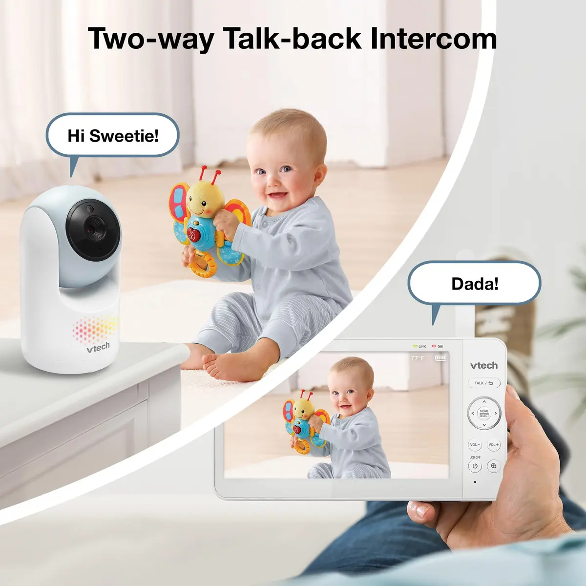 VTech Advanced Max Baby Monitor with 7" IPS Screen & 5000mAh Battery | No WiFi, 360° Pan Tilt Zoom, 2-Way Talk - view 7