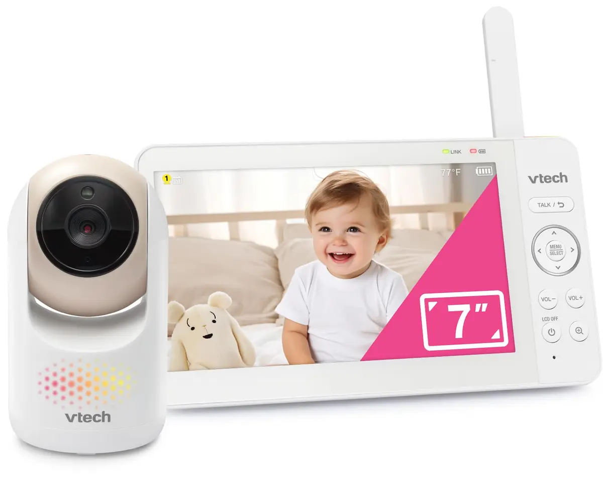 VTech Advanced Max Baby Monitor with 7" Screen, 5000mAh Battery, 360° PTZ, No WiFi | Private Nursery Coverage - main product image