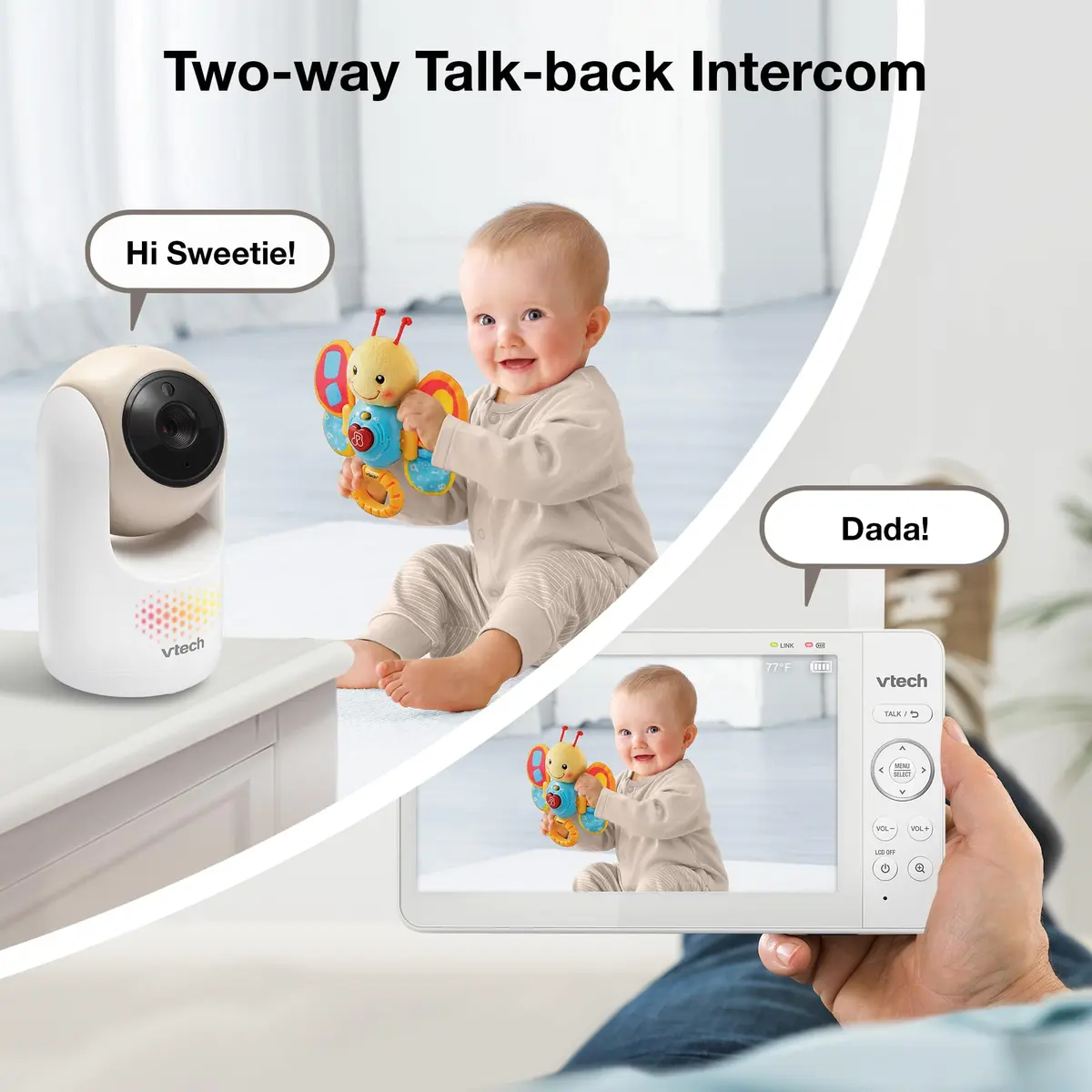 VTech Advanced Max Baby Monitor with 7" Screen, 5000mAh Battery, 360° PTZ, No WiFi | Private Nursery Coverage - view 7
