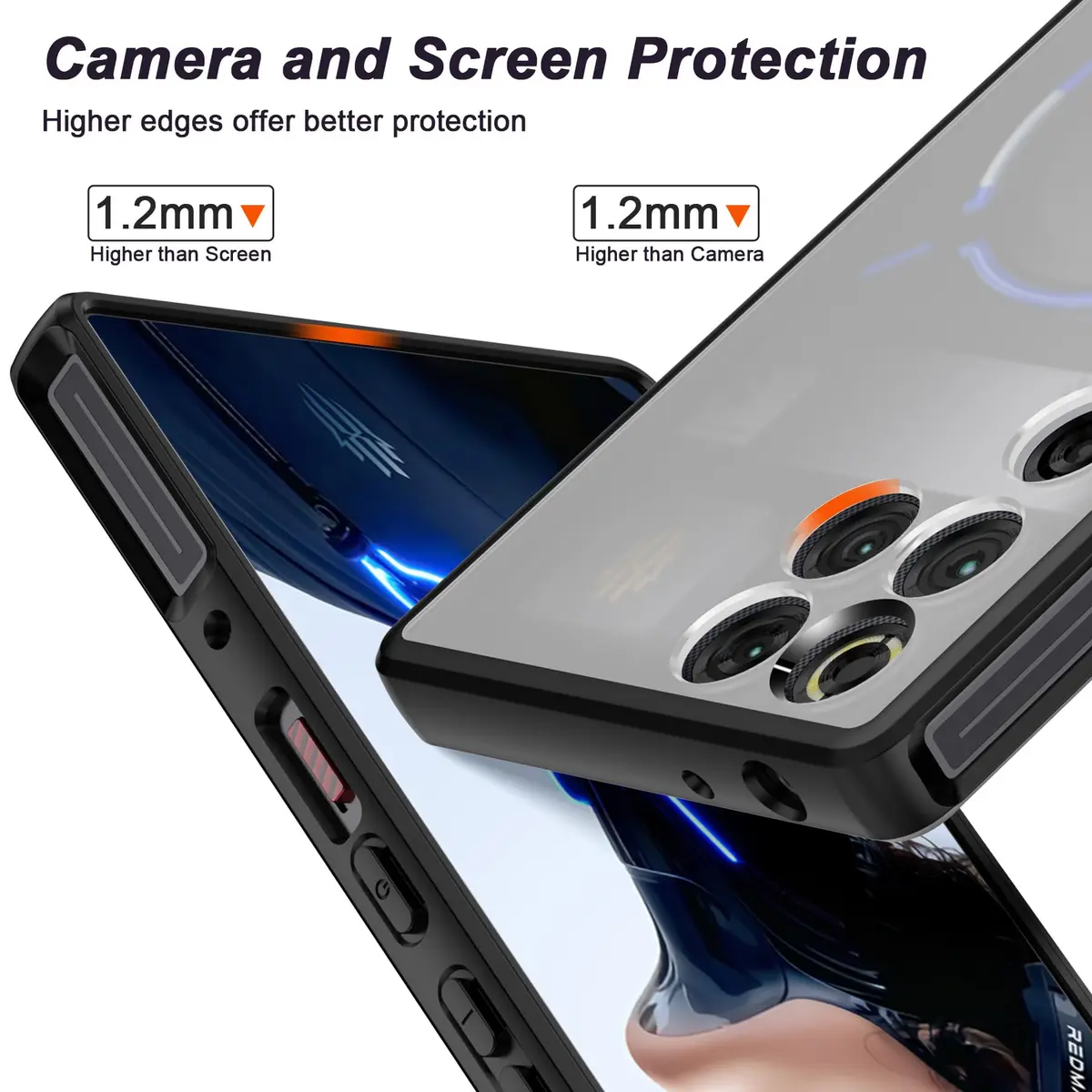 Cresee Matte Translucent Case for Red Magic 11 Pro/11S Pro | Shockproof TPU Bumper, Hybrid PC Back, Fingerprint-Resistant - view 5